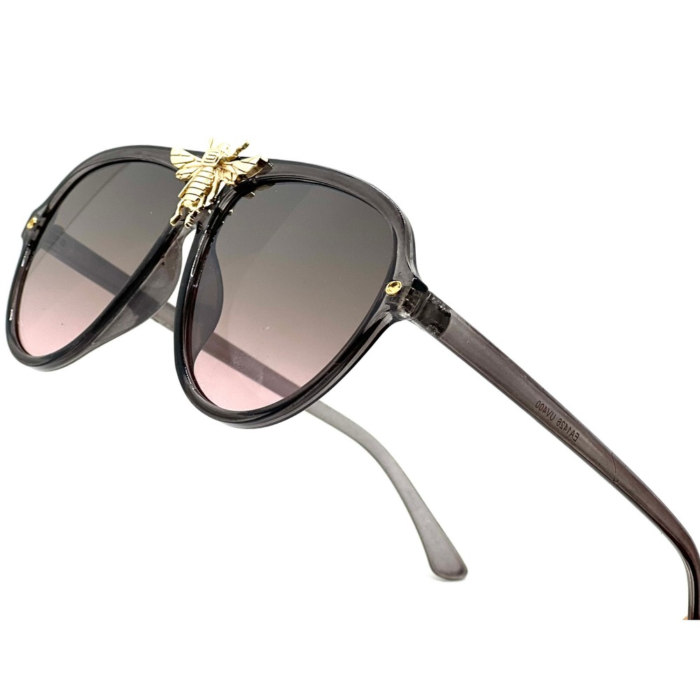 Aviator Sunglasses Gray Frame Black Gradient Lens Fashion Shades Street Wear New